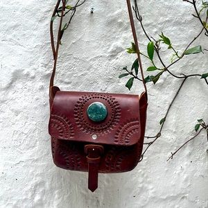 Leather Jade Crossbody Bag